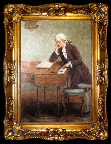 framed  antonin dvorak a romantic artist s impression of mozart composing, ta009-2